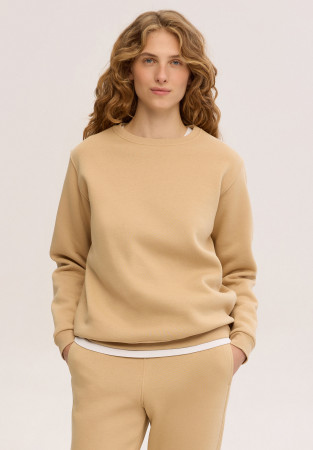 Irish cream (beige) color basic women three-thread insulated sweatshirt  Irish cream (beige) color basic women three-thread insulated sweatshirt